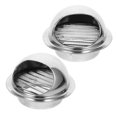 thumbnail image 3 of 2 rejillas de ventilación de pared de acero inoxidable redondas para ventilación de escape y sistema de conductos HVAC, 3 of 8