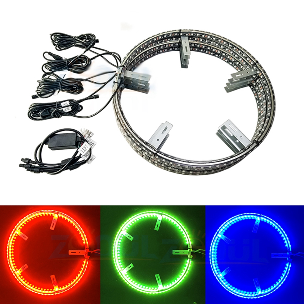 OTVIAP 15.5inch Phone Bluetooth Control 576LED Car Wheel Ring Light RGB