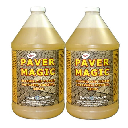 Paver Magic - High Power Concrete, Brick and Paver Cleaner - 2 gallon (Best Concrete Cleaner Degreaser)