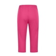 thumbnail image 5 of LADIGASU Women's Summer High Waisted Solid Color Capris Matching Slim Fitting Yoga Gym Pants, 5 of 6