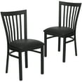 thumbnail image 2 of BizChair 2 Pack Black School House Back Metal Restaurant Chair - Black Vinyl Seat, 2 of 14