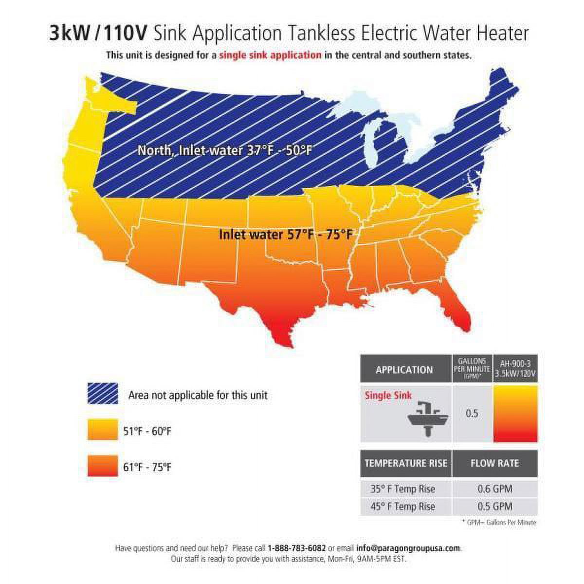 Atmor AT-900-03 Tankless Electric Instant Water Heater, 3kW/110V -  Walmart.com