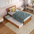 thumbnail image 6 of AFI Capri Twin Solid Wood Platform Bed with Panel Footboard and Twin Trundle, Light Toffee, 6 of 17