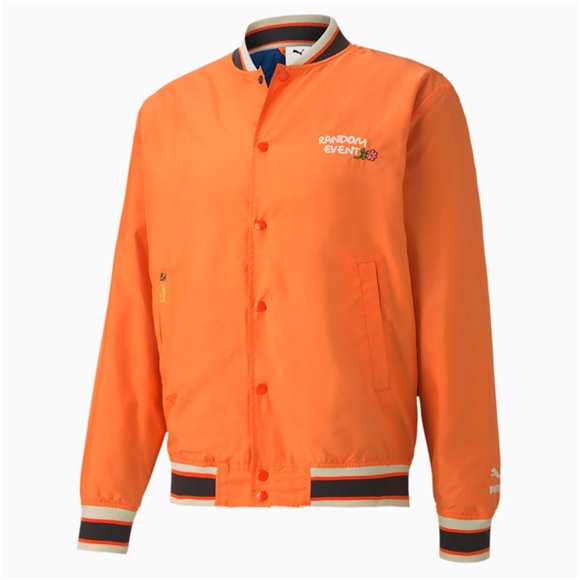 Puma Mens RandomEvent Bomber Jacket, Orange, Medium