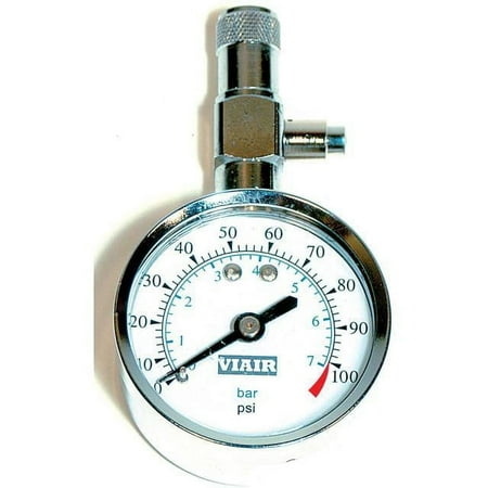 VIAIR 90072 100 PSI 2'' Tire Gauge with Bleeder Valve