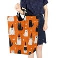 thumbnail image 7 of Foldable Laundry Hamper Bag with Handles Dirty Clothes Basket 12.6" x 11" x 22.7" Black Cat and White Cat, 7 of 7