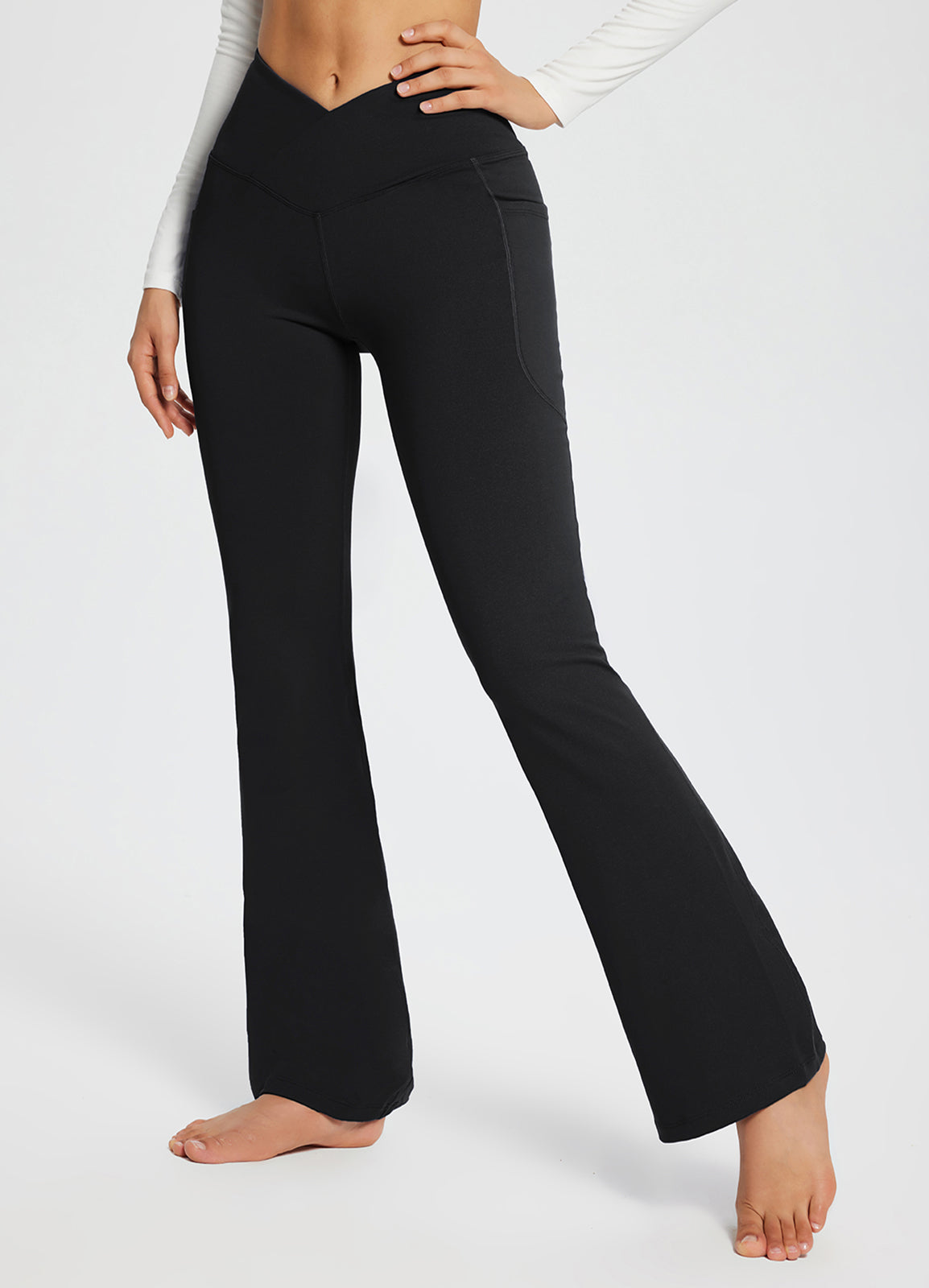 High Waisted Black Flare Yoga Pants