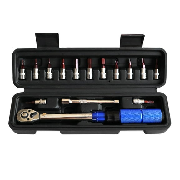 Bike Torque Wrench Set 1/4 Inch Drive 2-24Nm Torque Wrench with Bit Sockets Adapter Bicycles Tool Kit for Mountain Bike