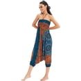 thumbnail image 4 of Combinaison Pantalon Bohème Harem pour Femmes 2 en 1 en Rayonne à Taille Smockée, 4 of 6