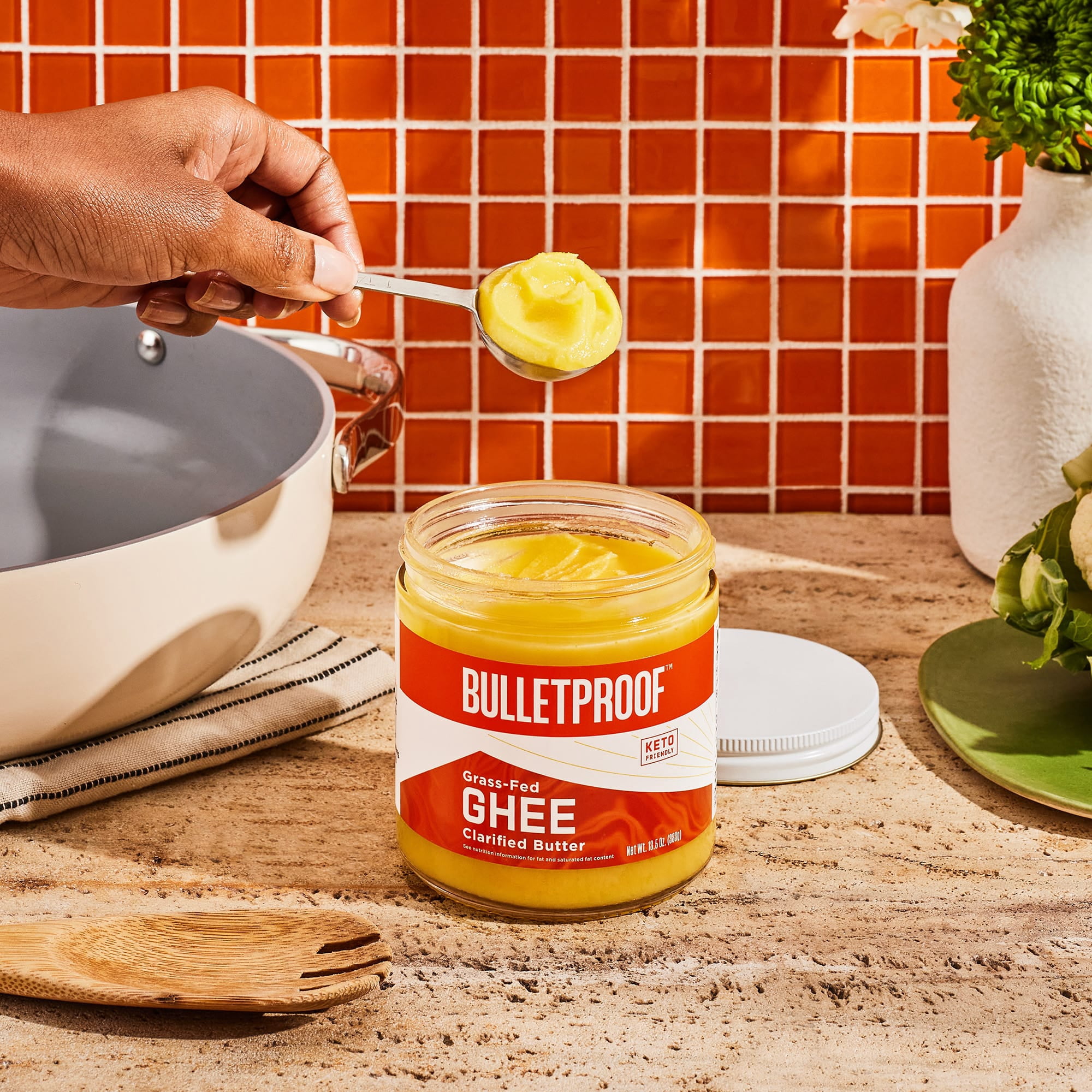 Bulletproof Grass Fed Ghee Clarified Butter Keto Friendly Lactose Free Casein Free Non-GMO 13.5 Ounces