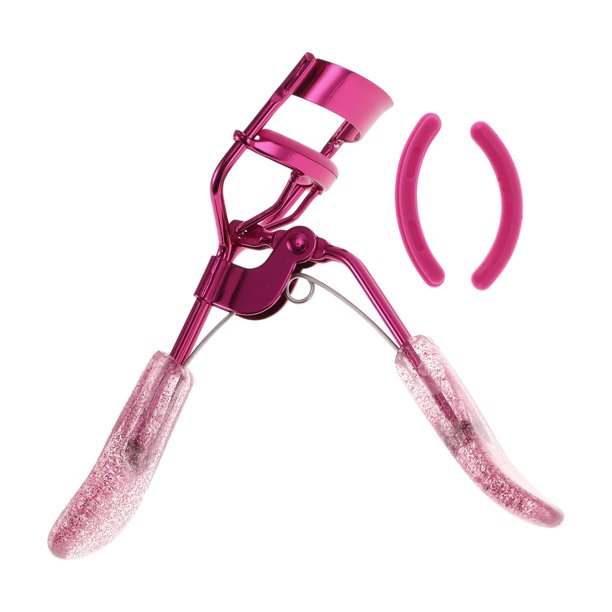Rizador de pestañas conveniente para mujeres 1 Pcs Unique Bargains para viajes de negocios Acero al carbono PS Rojo rosa