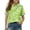 Green #5, variant on School Uniforms for Girls Short Sleeve Henley Cute Cartoon Animal Print T Shirts Button Closure Causal Active Polo Shirts, 120