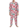 thumbnail image 3 of Sikiie Rose Flowers Mens Pajama Set, Soft Warm Long Sleeve Sleepwear, Cozy Button-Down Pjs for Men-Small, 3 of 7