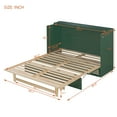 thumbnail image 3 of Queen Size Murphy Bed with Large Drawer Storage, Wooden Foldable Platform Bedframe into a Cabinet, for Bedroom Office Small Space, Green, 3 of 9