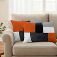 thumbnail image 2 of Burnt Orange Black Grey Outdoor Waterproof Pillow Covers, Geometric Modernism Color Block Decorative Rectangle Throw Pillowcase Sofa Cushion Sham for Patio/Couch/Chair, 20"x12" 2 Pack, 2 of 8