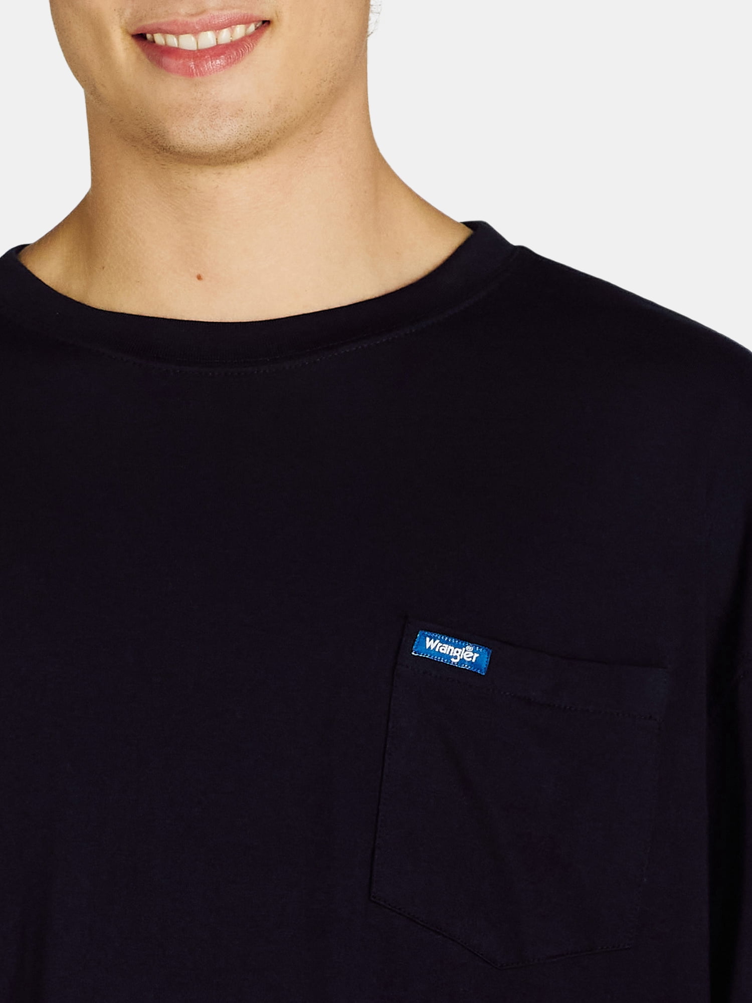 Wrangler Men’s Big and Tall Cotton Pocket Tee with Long Sleeves, Sizes 1XL-6XL