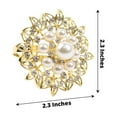 thumbnail image 3 of Efavormart 4 Pack | Pearl And Diamond Rhinestone Flower Gold Metal Napkin Rings, Decorative Napkin Buckle Holders, 3 of 11