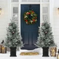 thumbnail image 6 of JoanKaren 3ft Pre-Lit Snow Frosted Tabletop Christmas Trees,Artificial Xmas Tree with 78 Warm White Lights,8 Lighting Modes,Black Base, 6 of 9