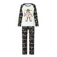 thumbnail image 2 of Elippeo Family Matching Christmas Pajamas, Letter  Elf Print Long-Sleeved Round Neck Tops + Candy Cane Pattern Trousers Sleepwear, 2 of 10