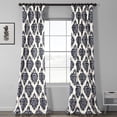 thumbnail image 2 of Ikat Blue Printed Cotton Curtain (1 Panel), Ikat Blue, 50W X 96L, 2 of 6