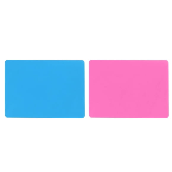 Binwennn Assiette 6 2 Pcs Grande Feuille de Silicone pour Artisanat Moules à Bijoux Tapis en Silicone Ensemble de Table Antiadhésif Antidérapant Bleu Chaleur & Rose Rouge