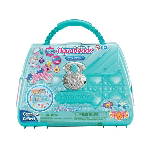 Aquabeads Deluxe Carry Case, Complete Arts & Crafts Bead Kit for Children - over 1,400 beads and deluxe bead storage case