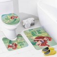 thumbnail image 4 of Juego de 4 cortinas de ducha de La Sirenita con alfombras antideslizantes, tapa de inodoro y alfombrilla de baño, cortina de ducha impermeable con decoración de dibujos animados para baño con 12, 4 of 8