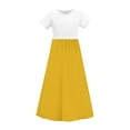 thumbnail image 4 of GERsome Girls Short Sleeve Color Block Loose Casual Long Maxi Dress with Pockets 4-14 Years, 4 of 8