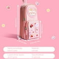 thumbnail image 3 of Meiiso Backpack Pencil Case - Ice Cream Bear Design, Small Gadget Bag Organizer Random of Highlighters (Cherry ), 3 of 4