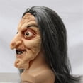 thumbnail image 3 of Scary Old Witch Mask Latex With Hair Halloween Fancy Dress Grimace Party Costume Cosplay Mask Props Adult, 3 of 5