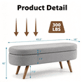 thumbnail image 2 of EHANCIS 43.5" Storage Ottoman Bench, Linen Upholstered End of Bed Bench, Entryway Seating for Bedroom Living Room Window, Holds 300 lbs, Grey, 2 of 5