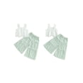 thumbnail image 2 of Loicainy Toddler Baby Girl Summer Clothes Set 6 12 18 24 Months 2T 3T 4T Eyelet Embroidery Cami Tops + Elastic Waist Plaid Print Wide Leg Pants 2 Pcs Outfits, 2 of 9
