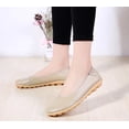 thumbnail image 3 of Women's Leather Shoes Loafers Solid Color Slip-ons Flat Shoes Comfortable Casual Walking Flats, 3 of 11
