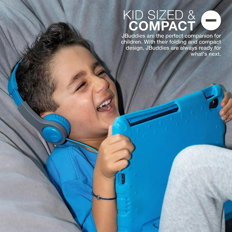 JLab JBuddies Folding Gen 2 Wired Headphones - Blue & Gray JLab JBuddies Folding Gen 2 Wired Headphones - Blue & Gray