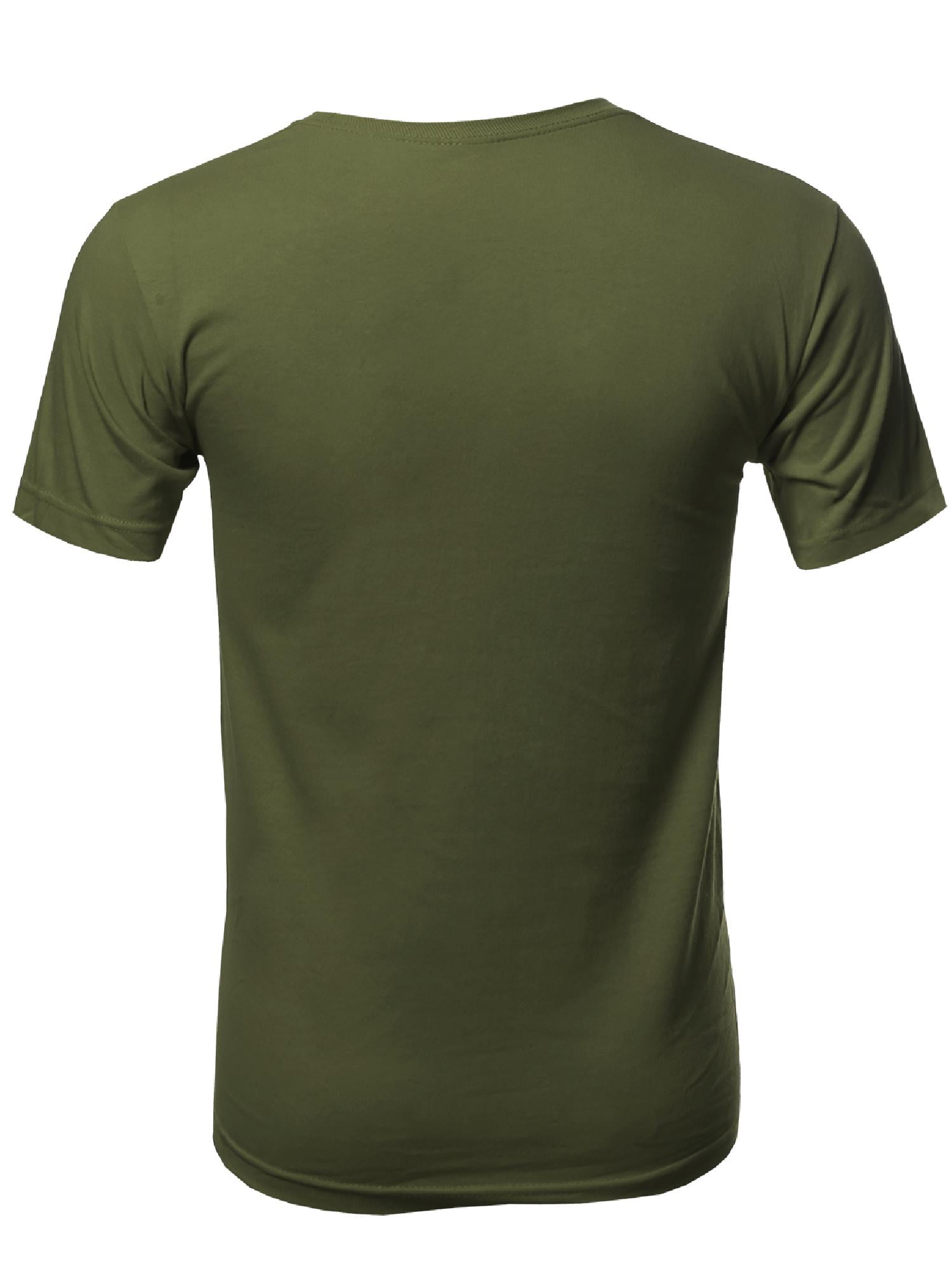 FashionOutfit Men's Casual Solid Cotton Short Sleeve Crew-Neck T-Shirt - Basic Tee Regular Fit