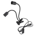 thumbnail image 2 of Support de Lampe de Table E27/E26 Noir Double Tête Réglable à 360 Degrés Matériau Robuste Pince Support de Lampe, 2 of 7