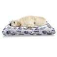 thumbnail image 1 of Floral Pet Bed, Botanical Plants Beauty Exotic Flowers Violets Bluebells Watercolor, Resistant Pad for Dogs and Cats Cushion with Removable Cover, 24" x 39", Lavender Plum Jade Green, by Ambesonne, 1 of 4
