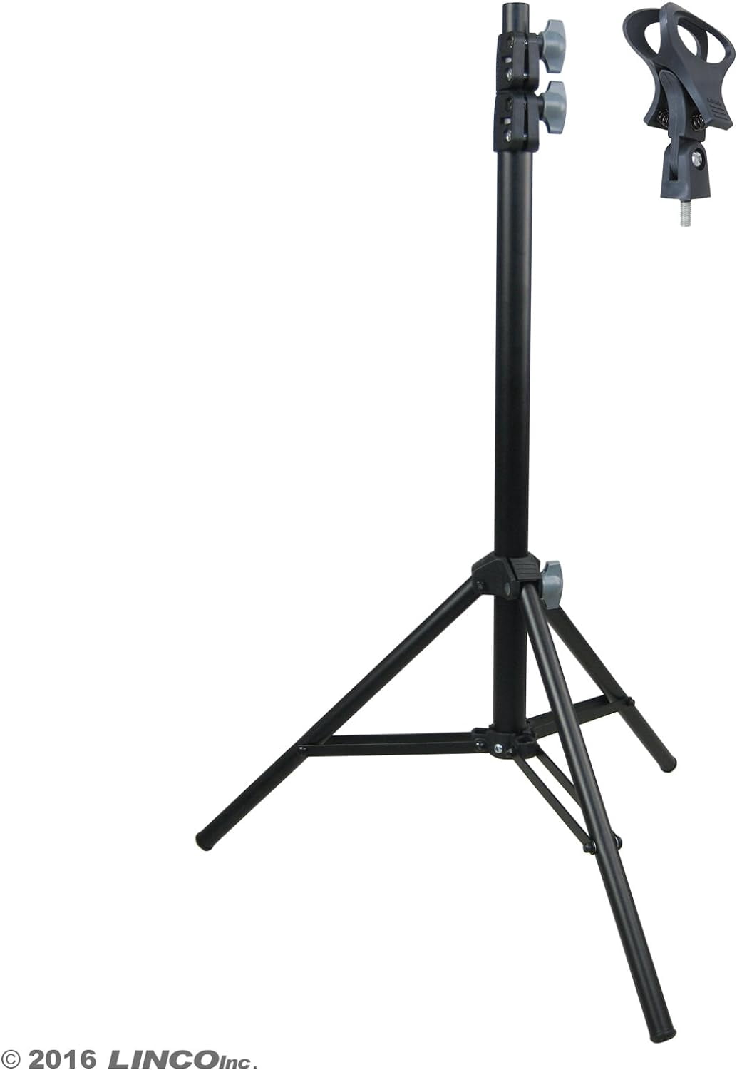 LINCO 5 ft Adjustable Metal Microphone Stand with Carrying Bag Universal Mic Mount (2.5’ft-5’ft)-Black 8805