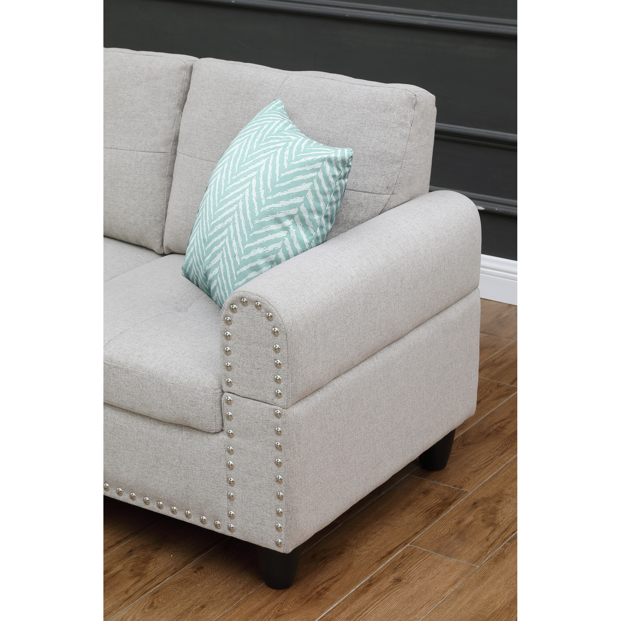 Leumius 98" L Shaped Sectional Couch,Modern Oversized Modular Sofa Couch with Storage Ottoman & Deep Seat,Sectional Couches for Living Room,Office,Light Gray