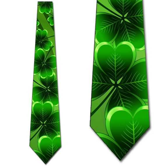 Lucky Shamrock St. Patrick's Day Ties Necktie Mens Tie by Three Rooker