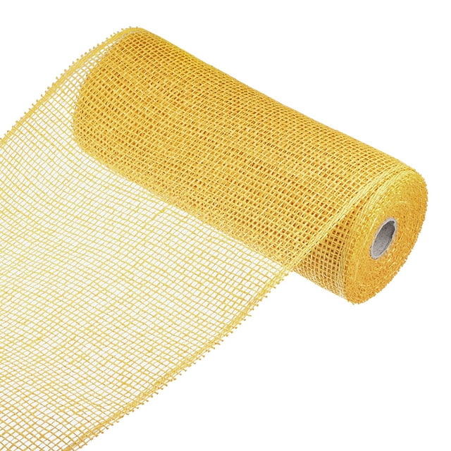 Unique Bargains PP Burlap Mesh 10' x 10 Yards Decorative Wrapping Ribbon, Gold 1 Roll