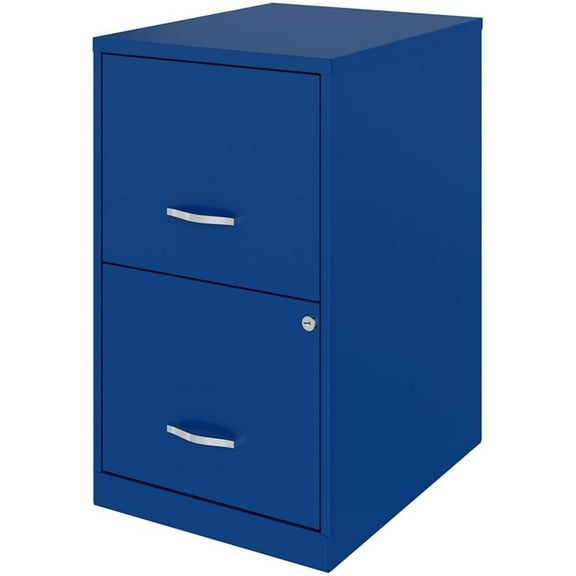 Pemberly Row Modern 18" 2 Drawer Metal File Cabinet Classic Blue