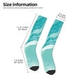 thumbnail image 2 of Gaeub Teal Turquoise 1 Printed Design Socks Stretchy High Tube Socks for Men Women Teens , Softball Soccer Socks for Hiking, Sport, 2 of 6