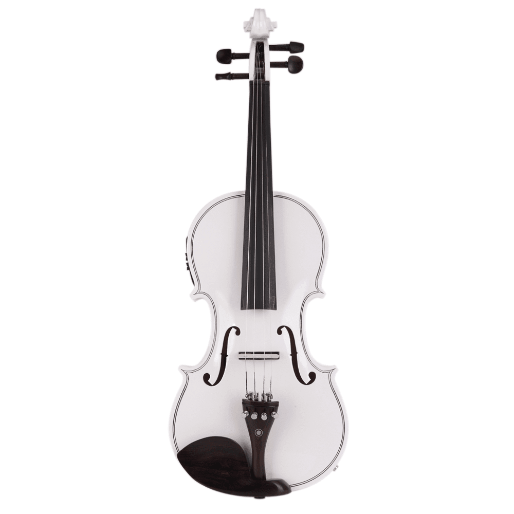 Tcbosik 4/4 Violin Set for Beginners with Electronic Tuner, Connecting Wire, Case, Bow, Strings and Shoulder Rest, White