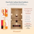 thumbnail image 3 of Dynamic Saunas Santorini 1-2 Person Full Spectrum Infared Sauna Lighting, Speakers, 3 of 13