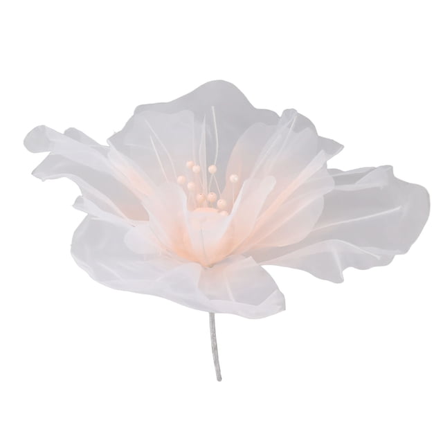 Flor de gasa de 19,7 pulgadas de diámetro, colores suaves y brillantes, flor de organza hecha a mano, reutilizable, ligera, para fotografía de boda, familia, rosa