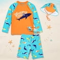thumbnail image 5 of NIPAXO Boys Swimwear Long Sleeve Shark Graphic Sun Protection Quick Dry Swim Suit for Boys with Swim Shorts and Hat Set,Sizes 4-5Y, 5 of 8