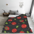 thumbnail image 5 of Honeii Tomatoes1 Print Fleece Blanket - Throw Blanket for Bed, Sofa, Couch, Camping, and Travel , Microplush Ultra Soft Warm Blanket-60"x50", 5 of 7