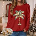 thumbnail image 3 of Towmus Christmas Palm Tree Sweatshirt for Women Funny Hawaiian Graphic Sweatshirts Crewneck Long Sleeve Casual Pullover Tops, 3 of 6