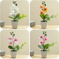 thumbnail image 5 of 4Pcs Artificial Orchid Flowers Mini Potted Orchid Flowers Fake Orchids with Plastic Vase for Home Office Wedding Table Centerpiece Decoration(White,Yellow,Pink,Light Pink), 5 of 7